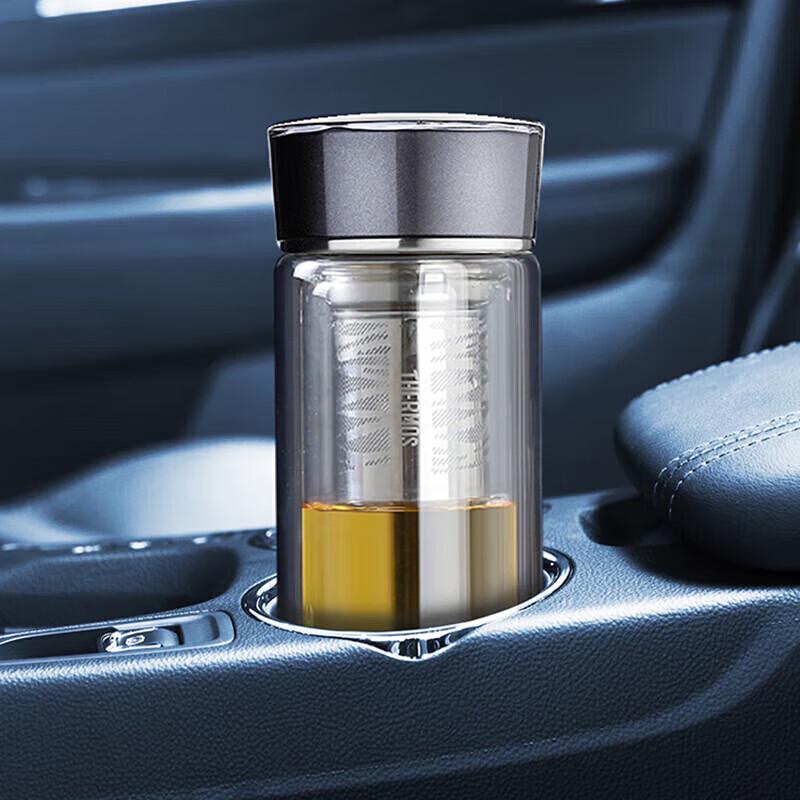 THERMOS Double Wall Glass Tea Infuser Bottle 400ml