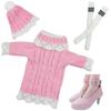 [OLYOLY] 13 (60см) Кукольная одежда, комплект одежды, милый вязаный свитер, цельный розовый костюм принцессы для миниатюрной куклы, нижнее белье (06 Свитер + Шапка +