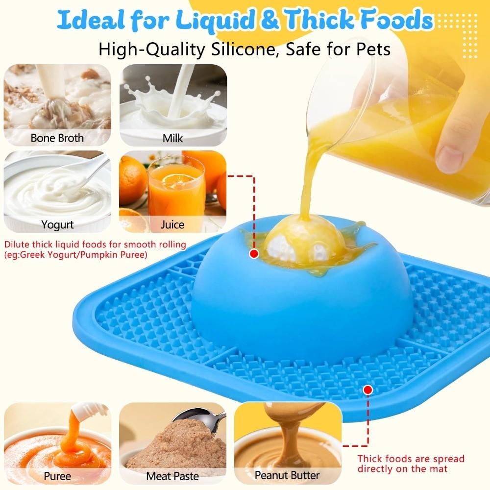 Resin Slow Feeder Dog Bowls Interactive Rolling Ball Puppy Licking Toy Pet Lick Mat Pet Home Use
