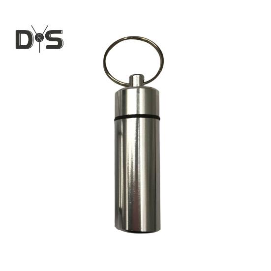 Брелок-подвеска, водонепроницаемый алюминиевый сплав, флакон для таблеток, герметичный секретный контейнер, держатель для путешествий на открытом воздухе с петлей для подвешивания