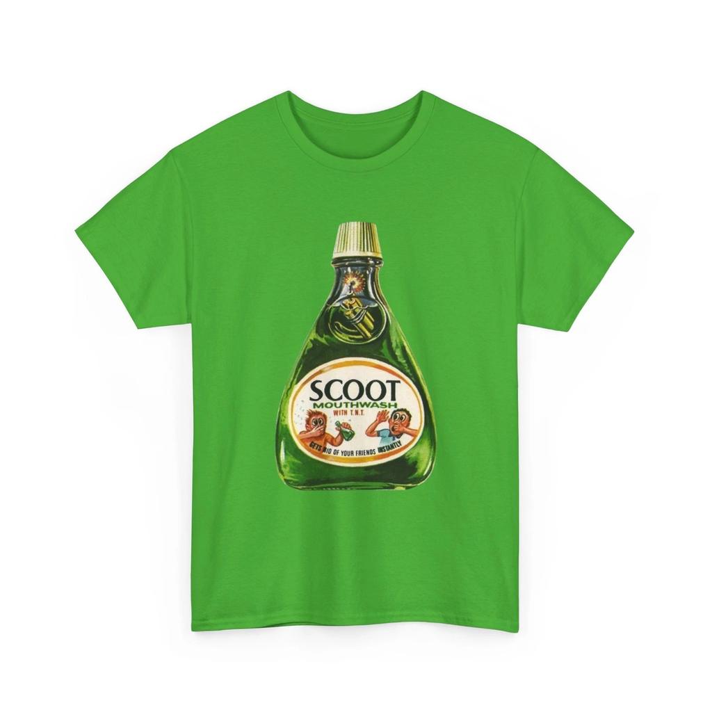 Wacky Packages Футболка с принтом 'Scoot Mouthwash' Смешной Парадия на Scope Listerine