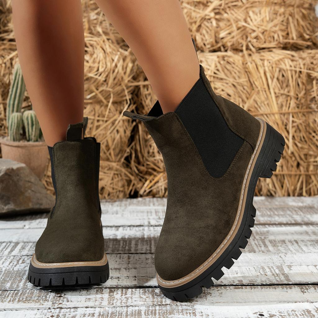Fashionable New Elegant Plus Size Work Boots Winter Round Toe Comfortable Suede Anti Slip Casual Riding Boots for Women