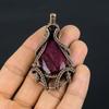 Рубиновый кулон Ювелирные изделия из драгоценных камней, Кулон ручной работы, обернутый медной проволокой 999 пробы, Ювелирные изделия новейшего дизайна
