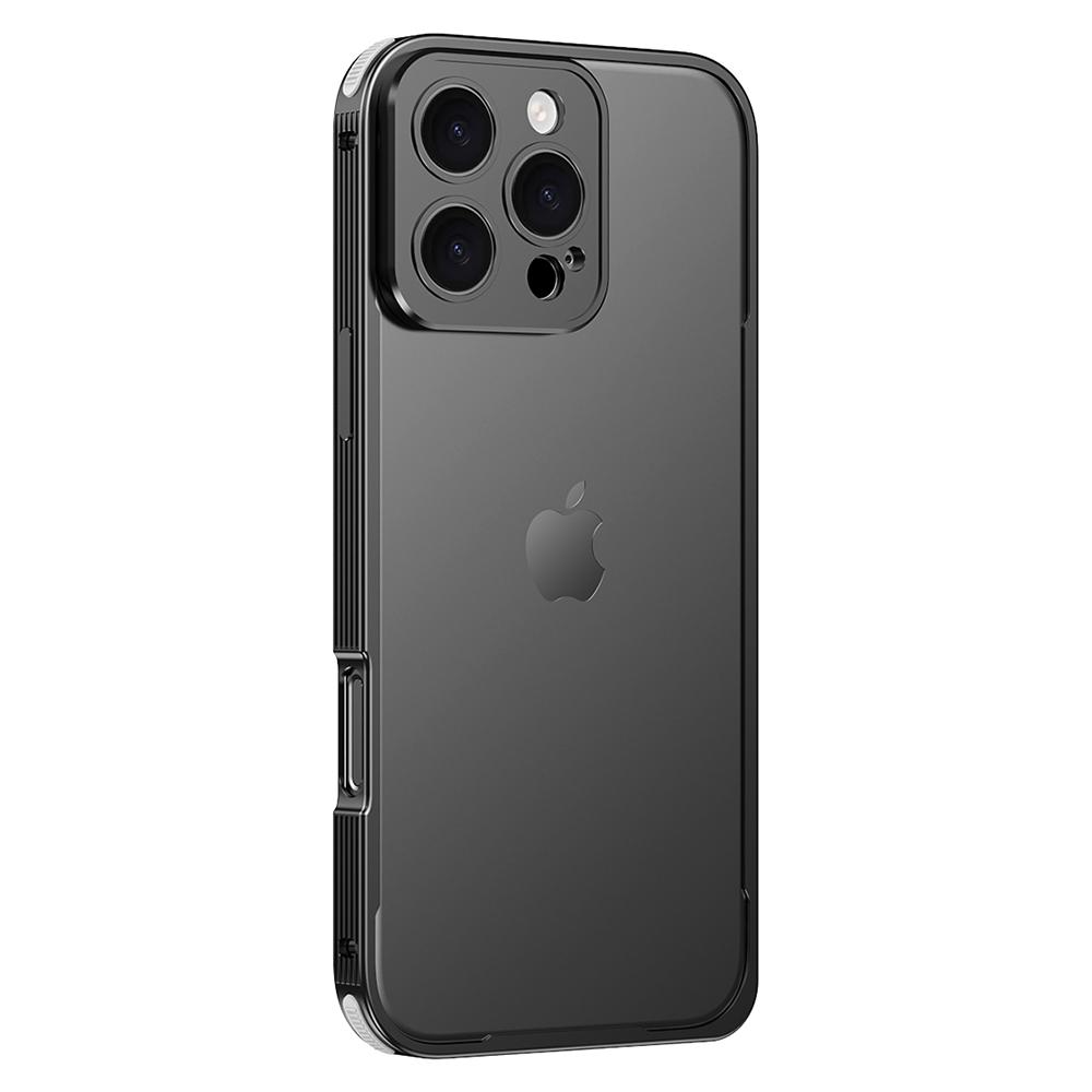 For iPhone 16 Pro Max Bumper Case Heat Dissipation Aluminium Alloy Phone Shell with Buckle/Camera Lid