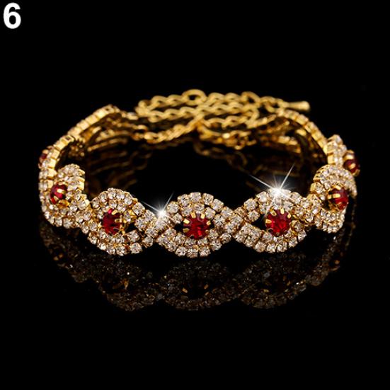 Women's Elegant Wedding Banquet Bangle Cocktail Party Rhinestone Bracelet