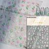 1pcs 5D Nail Art Stickers Soft Relief Freesia Peony Tulip Flower Embossed Mixed Petal Leaf Self Adhesive Nail Decorations
