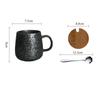 350ml Retro Ceramic Coffee Mug Set with Lid and Spoon Milk Breakfast Cup Home Heat-resistant Teacup Tumbler Juice Water Mug Gift