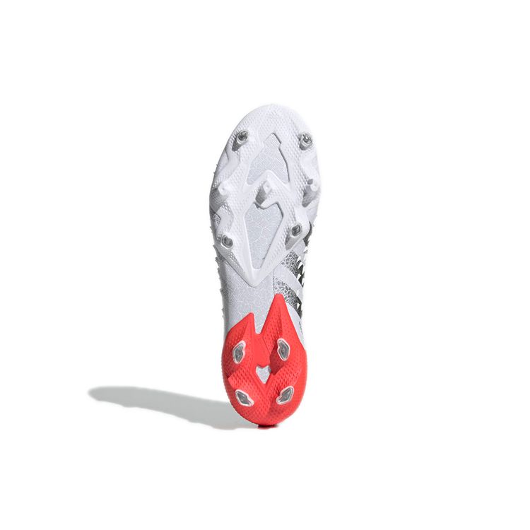 adidas Predator Freak.1 Low FG Белый Солнечно-Красный Унисекс Кроссовки Облачно-Белый Железно-Металлический FY6263