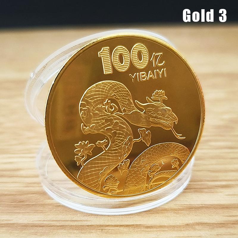 1 шт. 2025 год Змеи памятные монеты китайский зодиак змея медали 3D рельефные монеты коллекционные монеты года