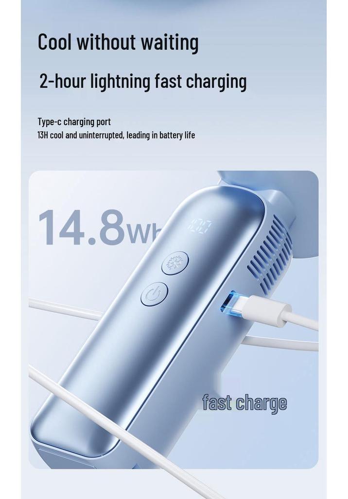 Portable High-Speed Mini Cooling Fan with Long-Lasting Ice Compress and Convenient Handheld Design