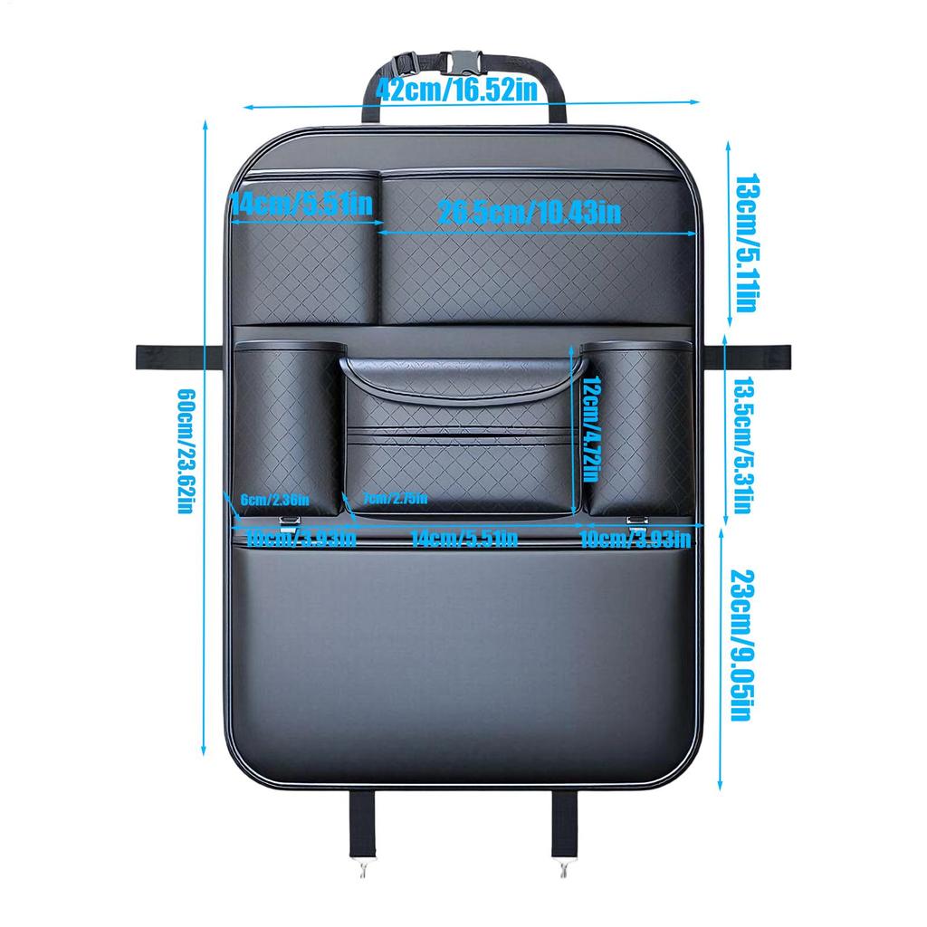 Back Of Seat Organizer Large Capacity Travel Accessories Kick Mats Back Seat Protector For Trailer Truck Sedan Pickup Tablets