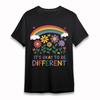 Women's Oversize T-Shirt Inspirational Rainbow Butterfly Tee Short Black Cotton