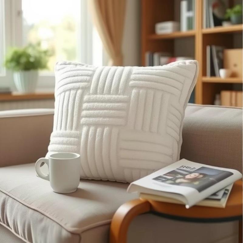 Мягкие Наволочки для Декоративных Подушек Вязание Мех Однотонный Чехол для Подушки Дивана Подушка для Талии Наволочка Защитный Чехол для Подушки Офисный Диван