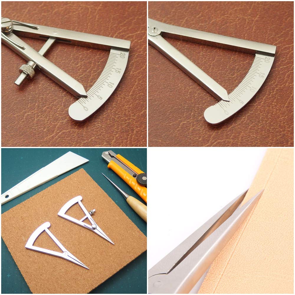 Разделитель кожаный компас из нержавеющей стали кожаный инструмент маркировка измерение [Island Puppy] (Тип винта)