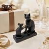 Устойчивый Декор 3D Печатная Современная Скульптура Кота и Мыши, Минималистичный Декор для Стола с Изображением Взаимодействия Животных, Матовый Коллекционный Предмет для Художественной Комнаты