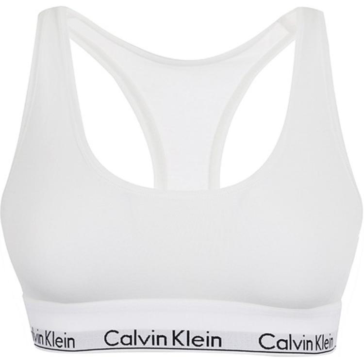 Calvin Klein Бюстгальтер-бюстгальтер с логотипом и жаккардовым узором, удобное женское нижнее белье, белое 0000F3785E-100