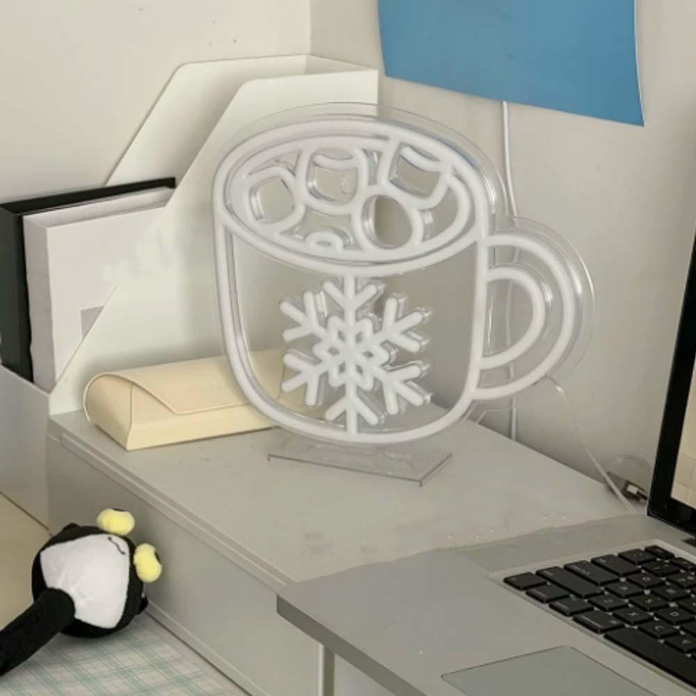 Luminous Christmas Neon Sign USB-powered Xmas Shaped Light Atmosphere Signboard Camper