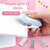 Macaron Color Mini Stapler Cartoon Design Test Paper Stapler Cute Bookbinding Machine  School Use
