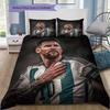 Leo Messi Ink Splash Portrait Pink 3Pcs Bedding Set Without Pillow Core Comforter Washable Microfiber Football Fan Teen Bedroom Duvet Cover Set