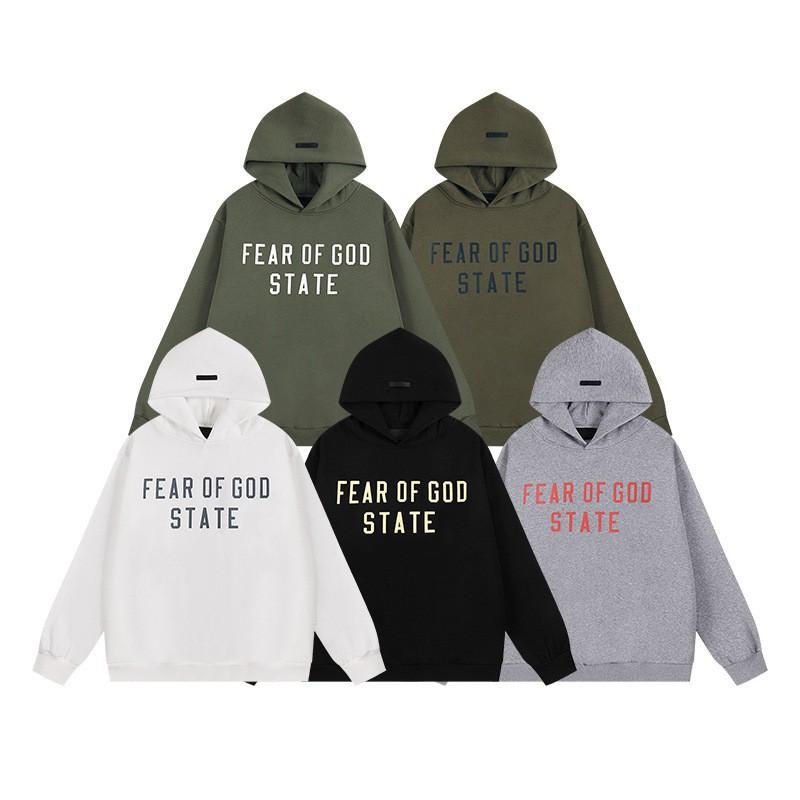 Essentials Fleece Hoodie Sweatshirt Pants Set Men Women Loose Fit Winter High Street Casual Wear