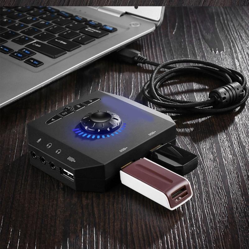 USB-звуковые преобразователи с чистым звуком и портами 3,5 мм и USB для ПК, ноутбуков, наушников, микрофонов