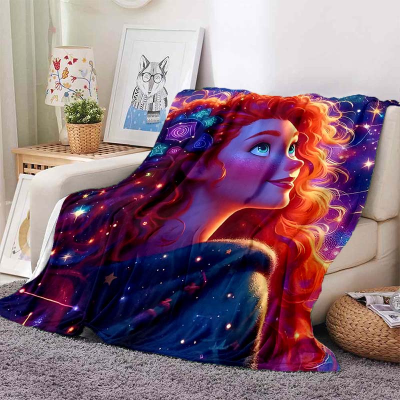 Various Styles and Sizes Cartoon Princess Brave Printed Blanket Bedroom Living Room Sofa Study Kids Room Decor Blanket Potdemiel