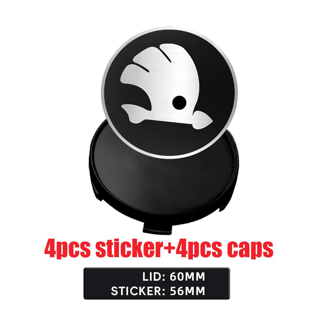 2025 Новые 4 шт. 56/60/65/68 мм Колпачки ступицы колеса Наклейка Накладка на диск колеса Для Skoda Octavia A5 3 2 VRS Vision Kodiaq Favorit Rapi