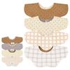Set of 4 Reversible Baby Smooth Cotton for Girls and Stylish Solid Colors with Petal Perfect for Newborns and Baby Gifts [GoUseGo] Bibs, Fabric,
