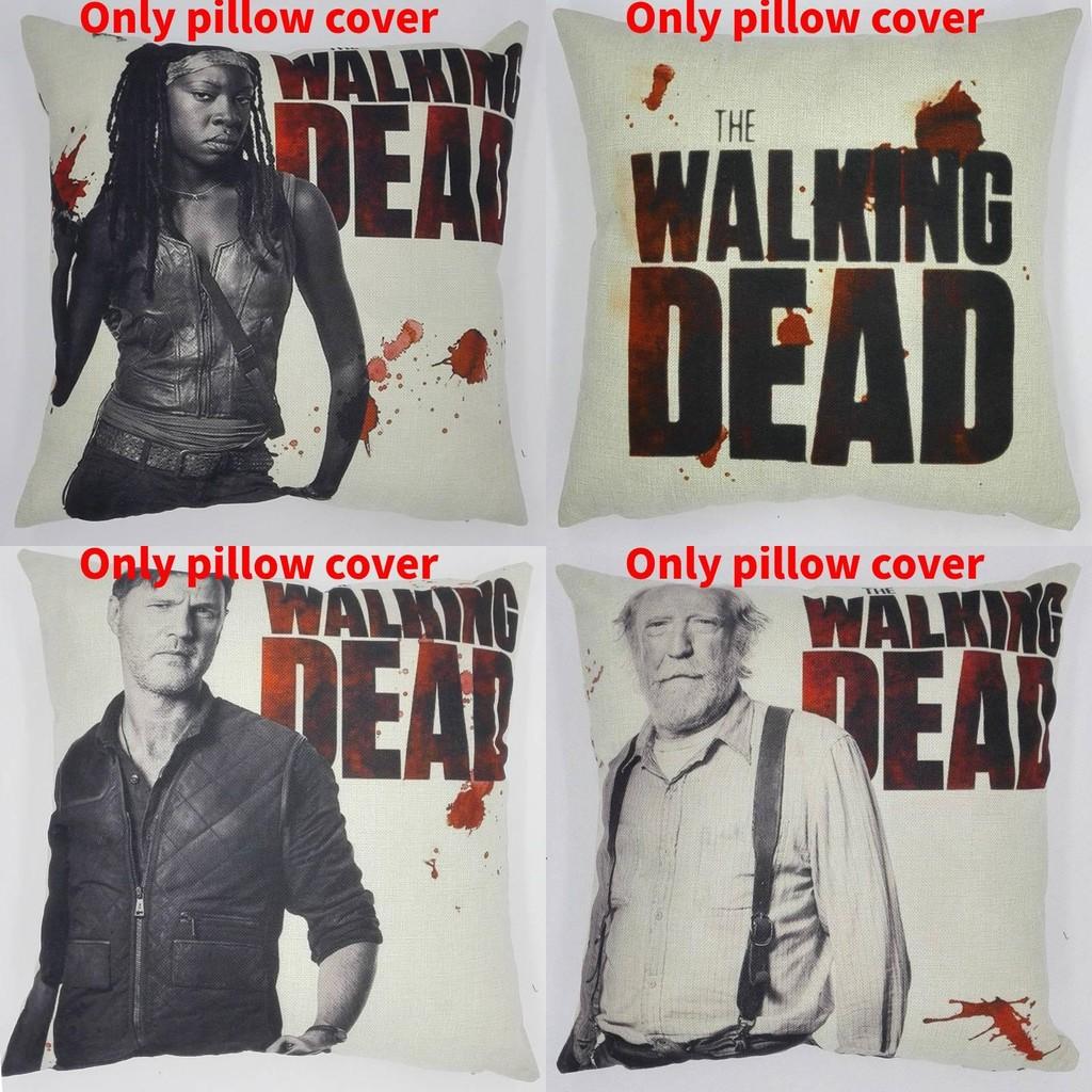 Премиальная серая льняная наволочка для диванной подушки Walking Dead для фанатов зомби-сериала 45x45 см