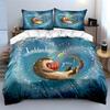 "Otter-Themed Romantic Decor Set" Bedding Set with 1 Duvet Cover 2 Pillowcases Single Double King Queen, Gift
