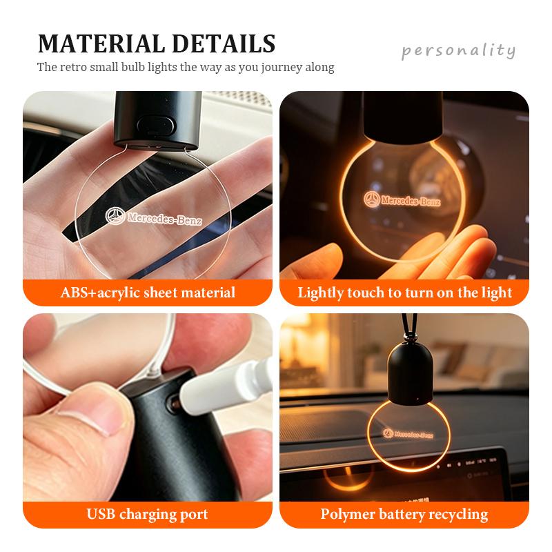 For Benz Car Rearview Mirror Decoration Acrylic Retro Light Automotive Interior Accessories Exclusive AMG SPRINTER V CLASS VIANO BP4