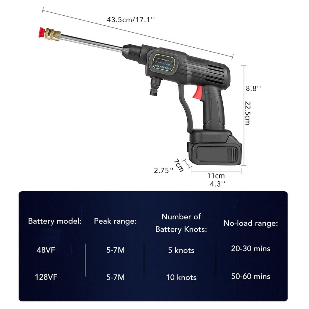88 В Ручная Беспроводная Мойка Высокого Давления для Автомобиля Автоматический Распылитель Мойка для Автомобиля Очиститель Подходит для Аккумулятора 1000 Вт