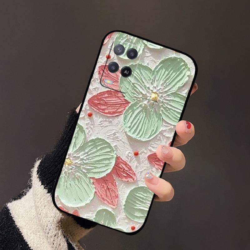 Чехол для Oppo A54 4G Черный Силиконовый Мягкий ТПУ Ударопрочный Чехлы для Телефона Для Oppo A54 Расписная Крышка Телефона CPH2239 Защитные Fundas
