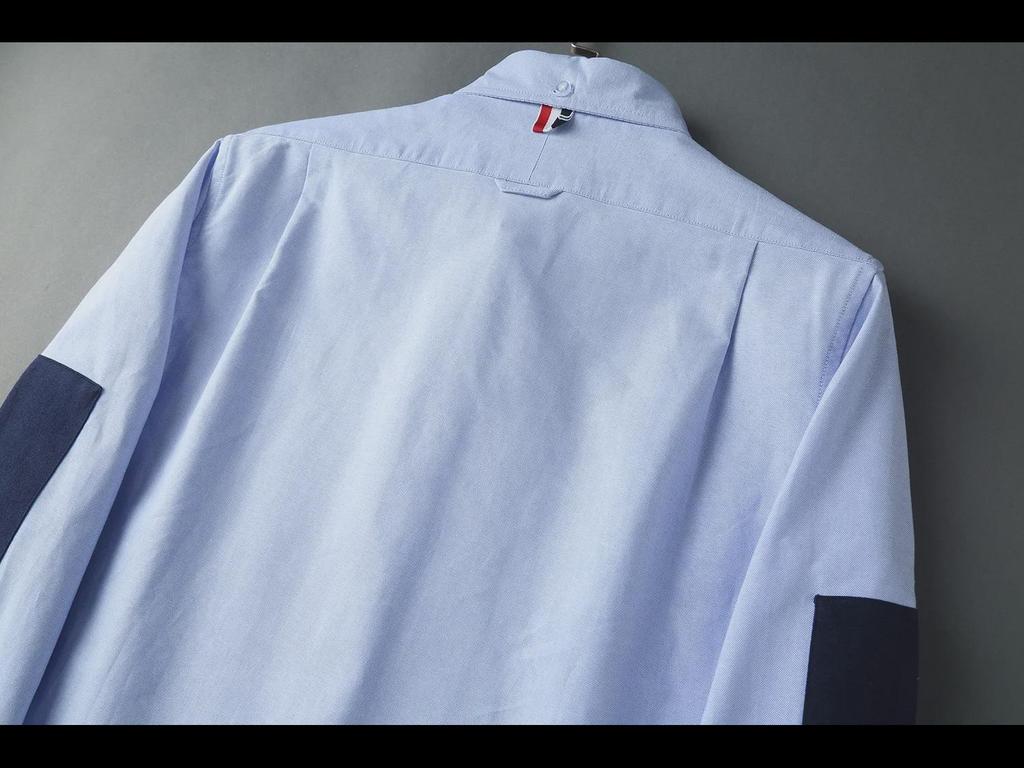 Рубашка TB JL Trendy Unisex Oxford с двойными рукавами и длинными контрастными рукавами