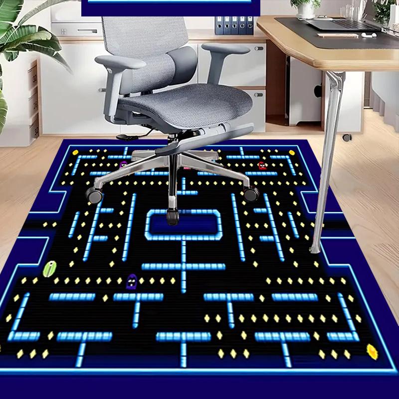 1pc Pacman Maze Adventure Carpet for Playroom Bedroom Living Room Sofa Home Decor,kids Game Area Rug Non-slip Floor Mat Y730144
