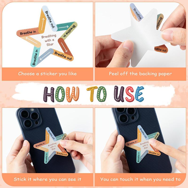 Подарки для детей Наклейки для успокоения дыхания, снятия тревоги, сенсорные, антистресс, тактильные, самоклеящиеся, для канцелярии