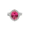Banquet Focus: Spiny Blue Red Corundum Surrounded Zircon Open Ring for Women, Everyday Wear Evening Fashion Ring