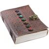 Кожаный журнал «Книга теней» с драгоценными камнями чакры (Коричневый одинарный замок)