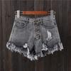 Women's Wide-leg Pants Shorts Ripped Elastic Plus Size Women's Denim Shorts Women's Plus Size Super Short Jeans
