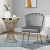 Velvet-Feel Shell Accent Chair - Grey