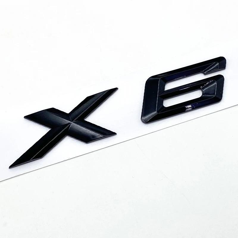 3D ABS Black Chrome Car Letters Rear Trunk Badge X6 Logo For BMW X6 Sticker Emblem X6 Lettering Accessories YFSW2