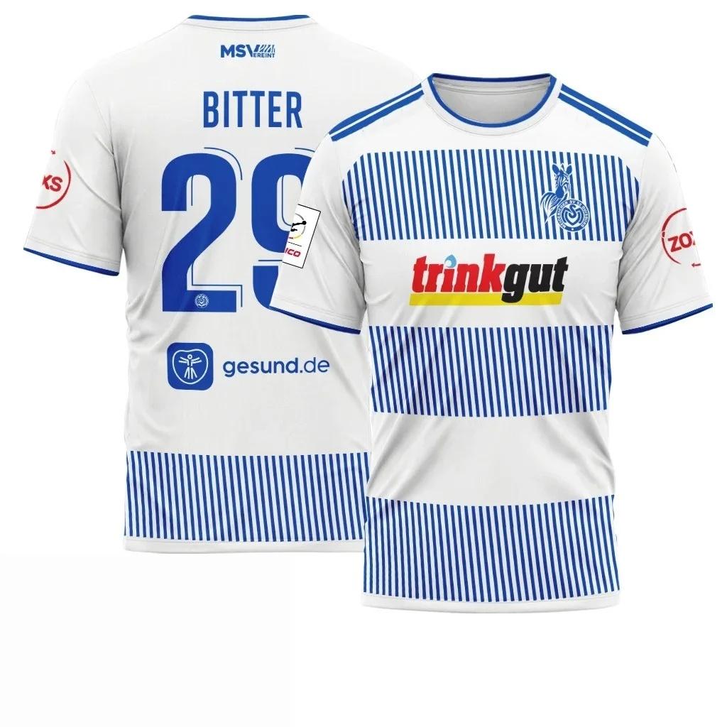27-27 Новая футбольная футболка MSV Duisburg Памятная 3D Быстросохнущая Rock Sports Мужская футболка с коротким рукавом