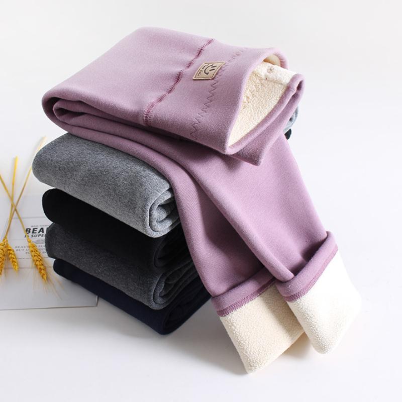 Children Winter Lamb Fleece Pants Girls Leggings Thick Berber Fleece High Waist Warm Skinny Pencil Pants Kids Clothes Trousers