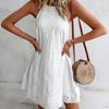 Женское элегантное мини-платье, летние короткие платья без рукавов, женские свободные повседневные праздничные пляжные платья