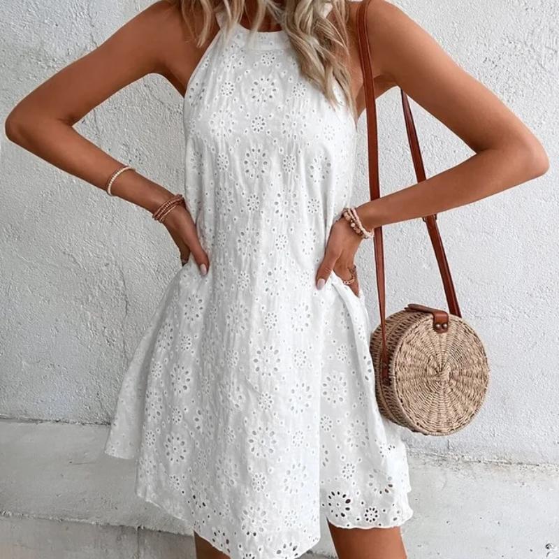 Женское элегантное мини-платье, летние короткие платья без рукавов, женские свободные повседневные праздничные пляжные платья