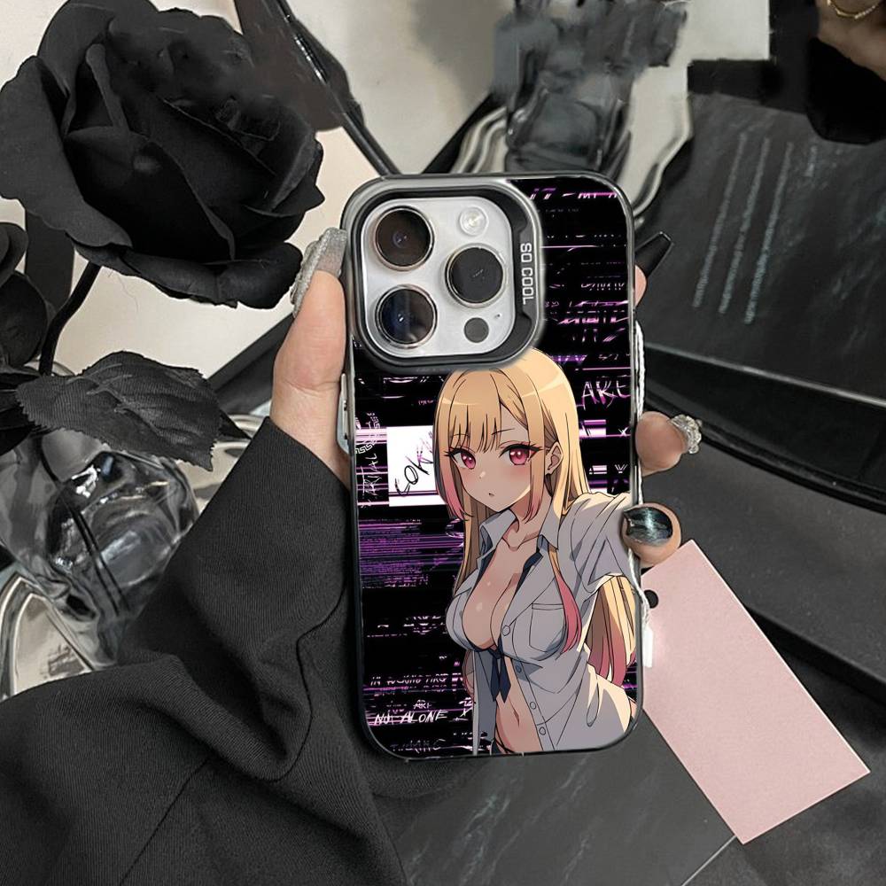 Чехол для телефона T-Darling Марин Китагава, красочный, серебристый, для iPhone 16 17 15 14 12 13 Pro Max, черный цвет, противоударный