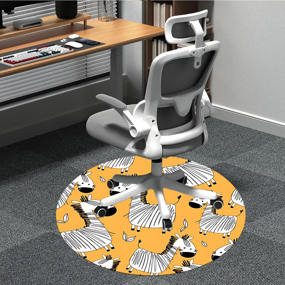 1pc Zebra Pattern Chair Carpet for Office, Non-slip, Soft and Durable Office Rug for Decoration, Perfect for Office yy260325088