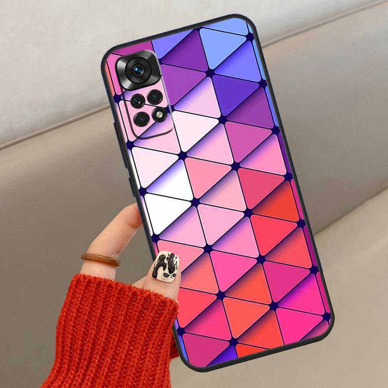 Geometric Abstract Crystal Case For Xiaomi Redmi Note 14 13 12 11 10 15 Pro Plus Cover For Redmi 15 15C 12C 10C 13C 14C