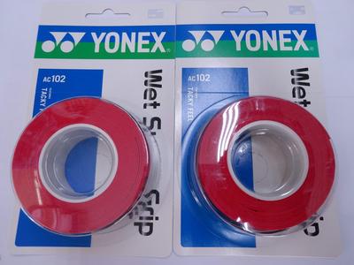 YONEX Влажный Супер Грип AC102 Винно-красный x 2 штуки