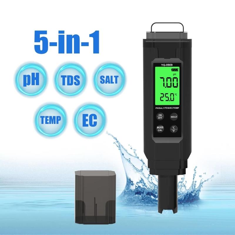 Pen Type Meter Portable Digital TDS Salinity Temp Meter Accuracy Water Quality Tester with Backlit Meter